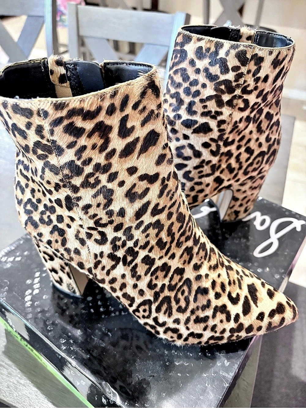 Sam Edelman Leopard Ankle Boots US 10.5 M Like New